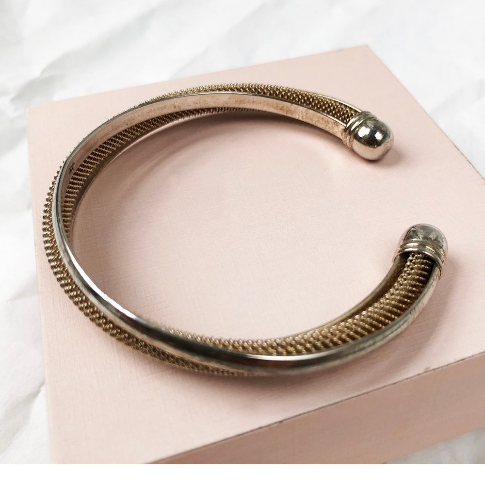 Silver Open Bangle, Basic Accent Stack Cuff Brace… - image 5